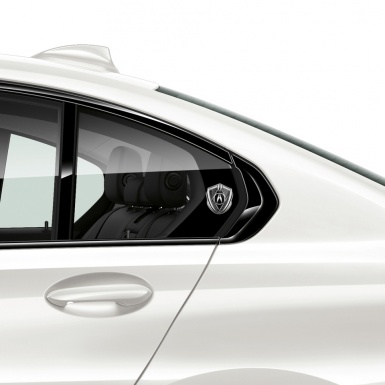 Acura Bodyside Emblem Self Adhesive Silver Bladed Motif Polished Logo
