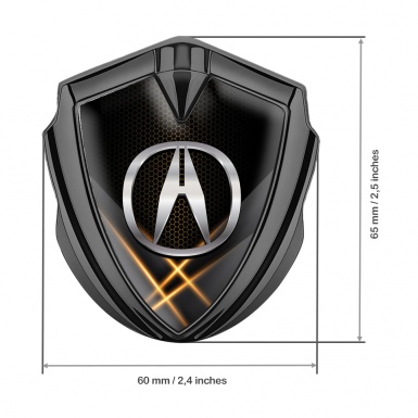 Acura Emblem Fender Badge Graphite Orange Hex Mesh Chromatic Logo