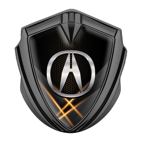 Acura Emblem Fender Badge Graphite Orange Hex Mesh Chromatic Logo