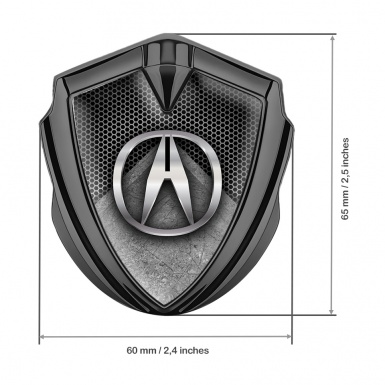 Acura Bodyside Emblem Badge Graphite Honeycomb Stone Slab Edition