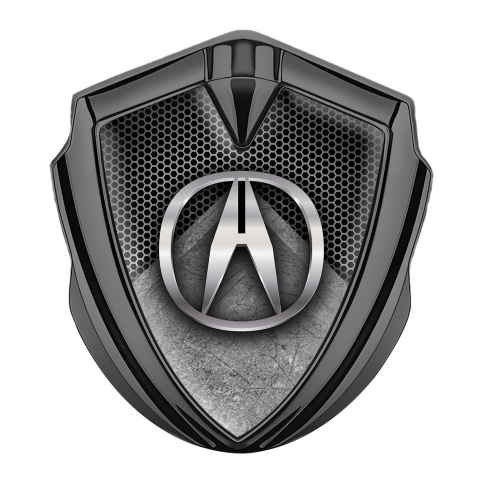 Acura Bodyside Emblem Badge Graphite Honeycomb Stone Slab Edition