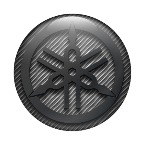 Yamaha Emblem Silicone Sticker Dark Grey Carbon