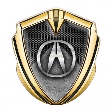 Acura Bodyside Emblem Badge Gold Honeycomb Stone Slab Edition