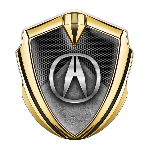 Acura Bodyside Emblem Badge Gold Honeycomb Stone Slab Edition