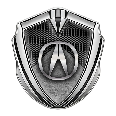 Acura Bodyside Emblem Badge Silver Honeycomb Stone Slab Edition