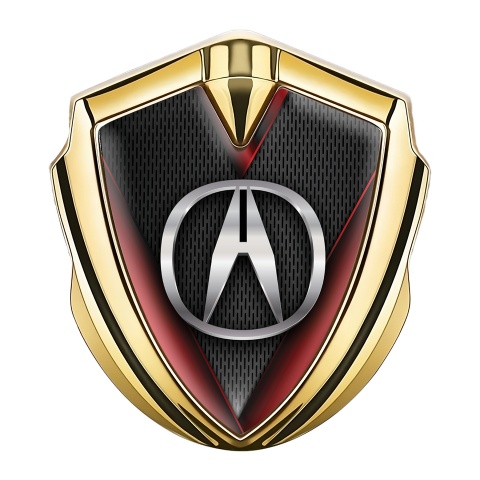 Acura Trunk Emblem Badge Gold Dark Mesh Red Elements Chrome Logo