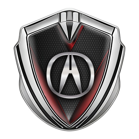 Acura Trunk Emblem Badge Silver Dark Mesh Red Elements Chrome Logo