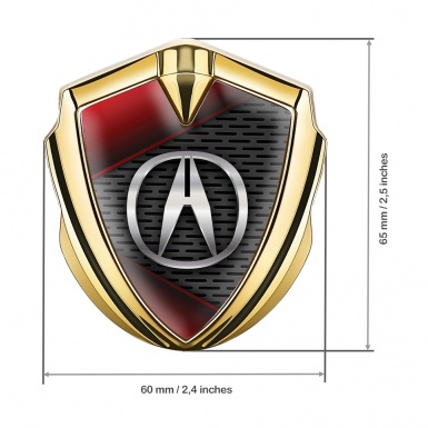 Acura Bodyside Domed Emblem Gold Dark Grate Red Fragments Design