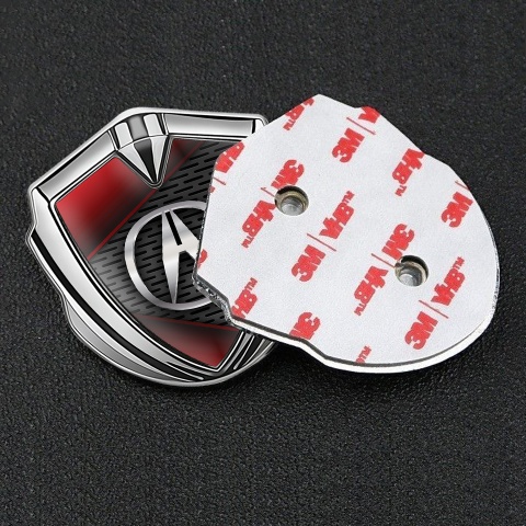 Acura Bodyside Domed Emblem Silver Dark Grate Red Fragments Design