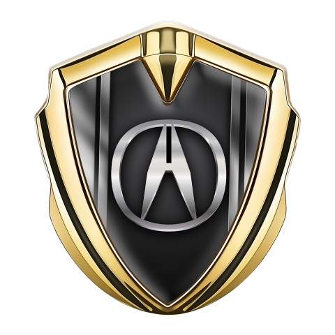 Acura Bodyside Emblem Self Adhesive Gold Black Steel Frames Design