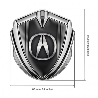 Acura Bodyside Emblem Self Adhesive Silver Black Steel Frames Design