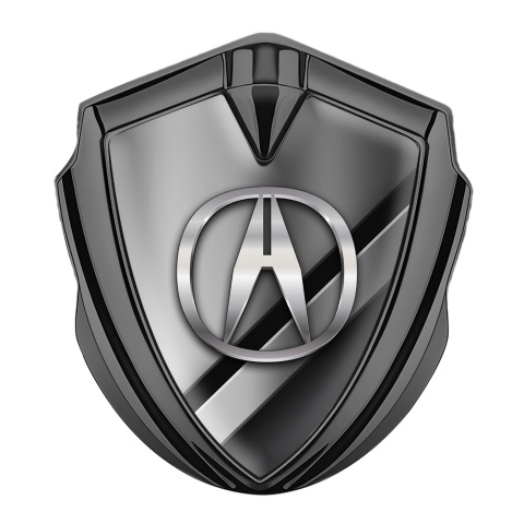 Acura Emblem Badge Self Adhesive Graphite Steel Polished Plates Design