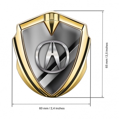 Acura Emblem Badge Self Adhesive Gold Steel Polished Plates Design