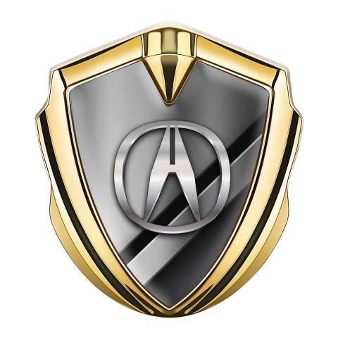 Acura Emblem Badge Self Adhesive Gold Steel Polished Plates Design