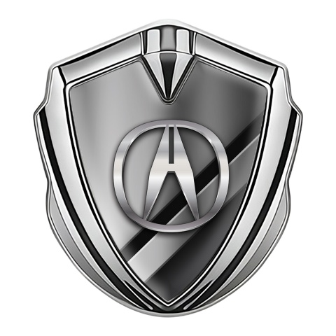 Acura Emblem Badge Self Adhesive Silver Steel Polished Plates Design