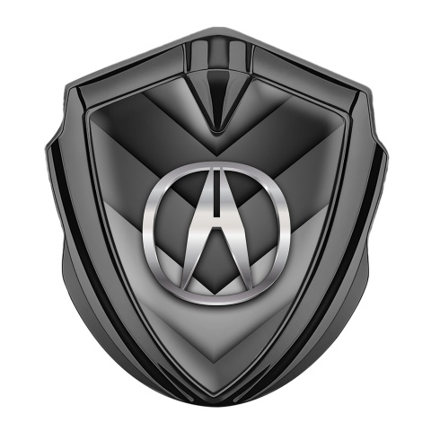 Acura Emblem Fender Badge Graphite V Shaped Greyscale Elements