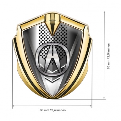 Acura Emblem Trunk Badge Gold Modern Front Grate Chromatic Design