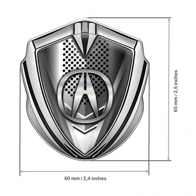 Acura Emblem Trunk Badge Silver Modern Front Grate Chromatic Design