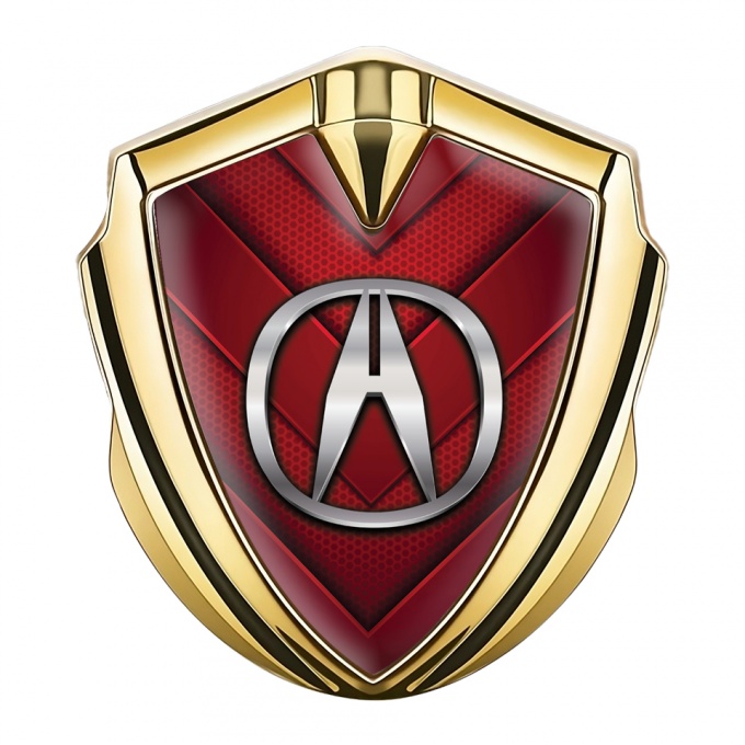 Acura Emblem Self Adhesive Gold Red Hex Crimson Elements Edition