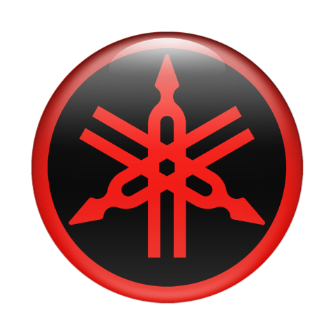Yamaha Emblem Domed Sticker Red Black