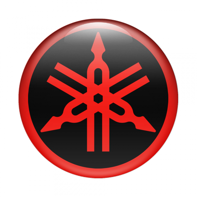 Yamaha Emblem Domed Sticker Red Black