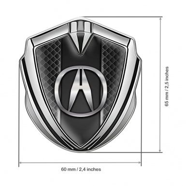 Acura Emblem Fender Badge Silver Grey Cells Center Plate Design