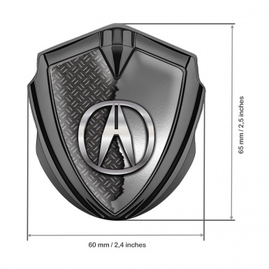 Acura Emblem Trunk Badge Graphite Treadplate Torn Metal Design
