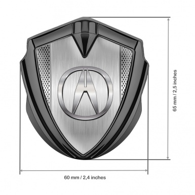 Acura Emblem Self Adhesive Graphite Steel Grate Brushed Alloy Edition