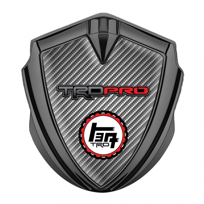 Toyota TRD Trunk Emblem Badge Graphite Light Carbon Striped Design