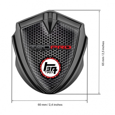 Toyota TRD Bodyside Domed Emblem Graphite Perforated Grate Racing Logo