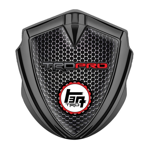 Toyota TRD Bodyside Domed Emblem Graphite Perforated Grate Racing Logo