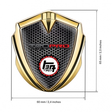 Toyota TRD Bodyside Domed Emblem Gold Perforated Grate Racing Logo
