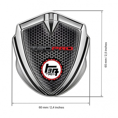 Toyota TRD Bodyside Domed Emblem Silver Perforated Grate Racing Logo
