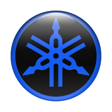 Yamaha Emblem Domed Sticker Blue Black