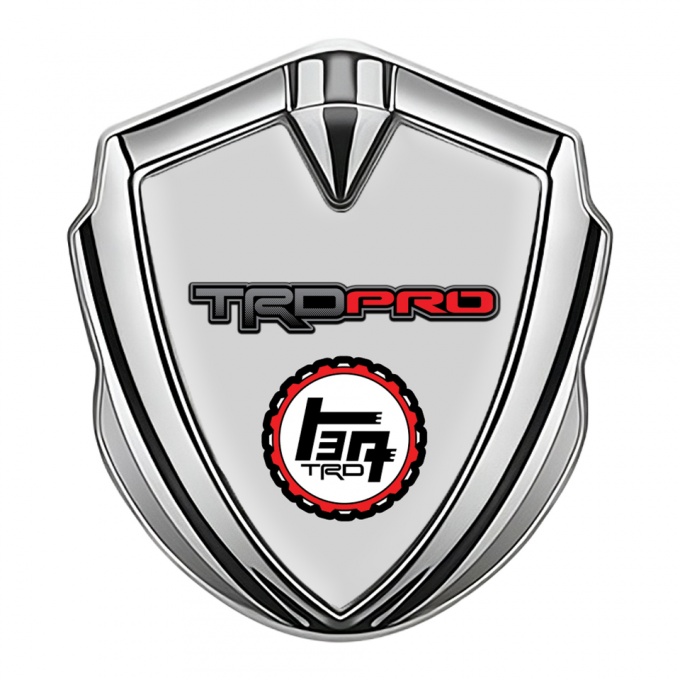 Toyota TRD Bodyside Emblem Self Adhesive Silver Grey Base Edition