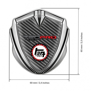 Toyota TRD Metal Emblem Self Adhesive Silver Dark Carbon Sport Edition
