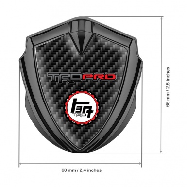Toyota TRD Emblem Badge Self Adhesive Graphite Black Carbon Circle Logo