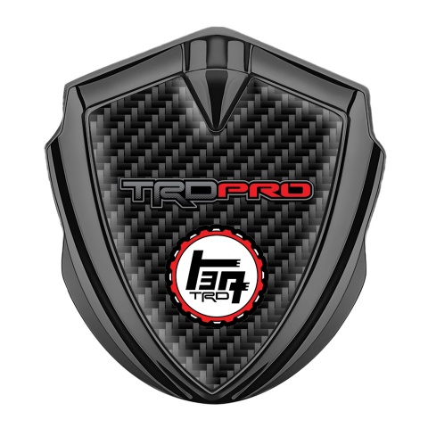 Toyota TRD Emblem Badge Self Adhesive Graphite Black Carbon Circle Logo