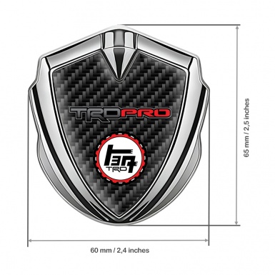 Toyota TRD Emblem Badge Self Adhesive Silver Black Carbon Circle Logo