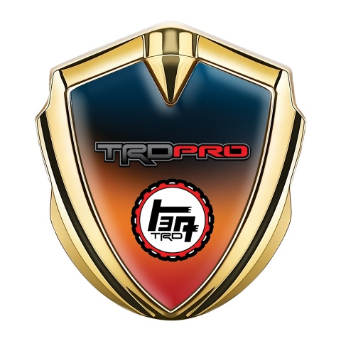Toyota TRD Emblem Fender Badge Gold Gradient Base Racing Logo