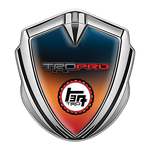 Toyota TRD Emblem Fender Badge Silver Gradient Base Racing Logo