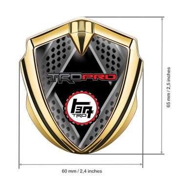 Toyota TRD Emblem Trunk Badge Gold Bladed Frames Racing Design