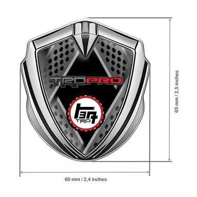 Toyota TRD Emblem Trunk Badge Silver Bladed Frames Racing Design