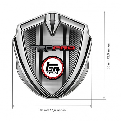 Toyota TRD Bodyside Emblem Badge Silver Industrial Grate Sport Motif