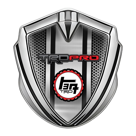 Toyota TRD Bodyside Emblem Badge Silver Industrial Grate Sport Motif