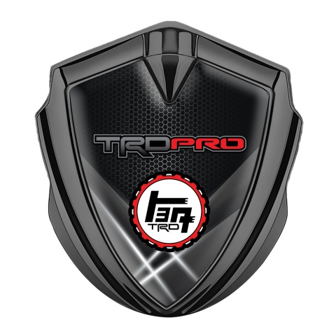 Toyota TRD Bodyside Domed Emblem Graphite Grey Hex Light Effect