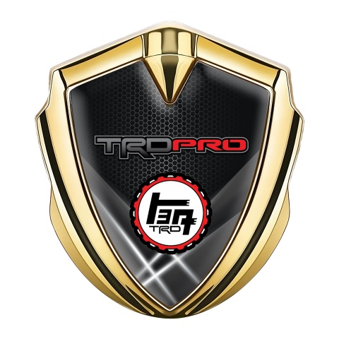 Toyota TRD Bodyside Domed Emblem Gold Grey Hex Light Effect