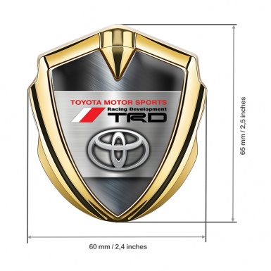 Toyota TRD Fender Emblem Badge Gold Brushed Steel Oval Logo