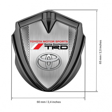 Toyota TRD Emblem Self Adhesive Graphite Light Grate Brushed Pattern