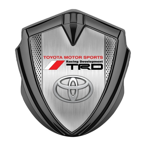 Toyota TRD Emblem Self Adhesive Graphite Light Grate Brushed Pattern